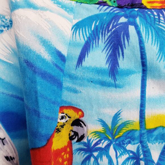 HAWAII Colorful Parrot Hawaiian S/S Shirt Button Up Men's Size Large *Minor Flaw - Picture 8 of 9